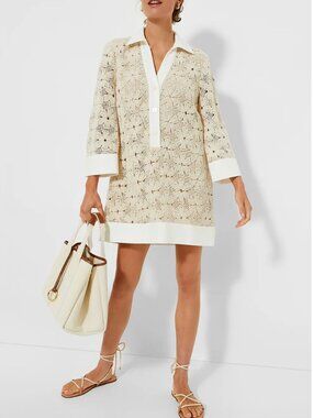 Tuckernuck – Crochet Collier Mini Dress (Tan) XXL